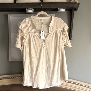 SOLD!! Matilda Jane Good Hart GH Bozeman Flutter Pintuck Knit Top New